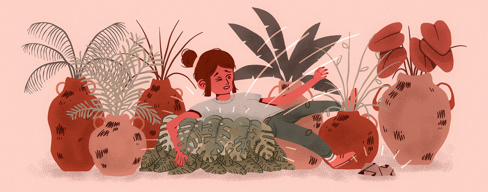 illustration of person surrounded by plants