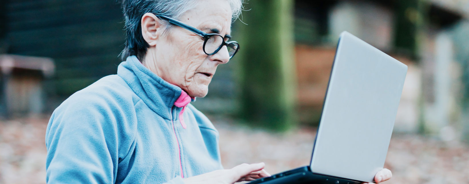 older woman on laptop