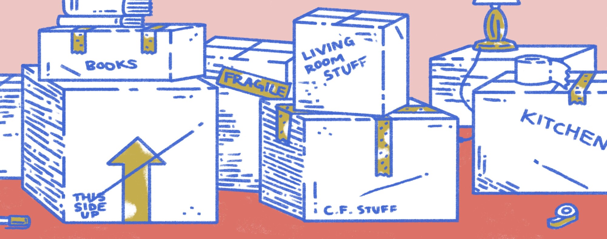 illustration of moving boxes