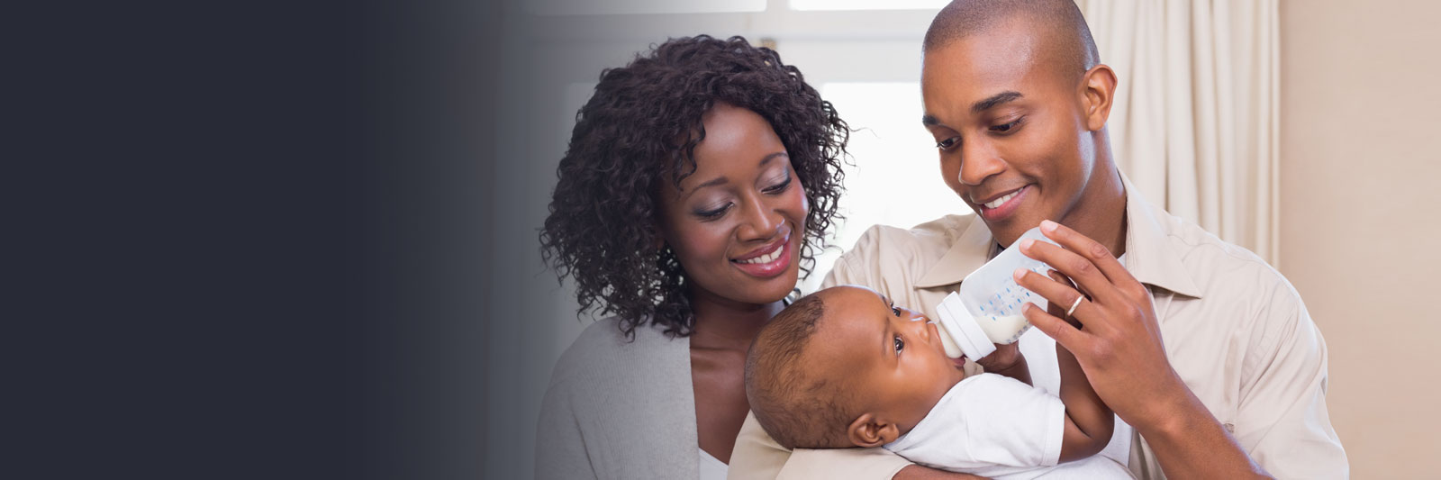 young couple with baby